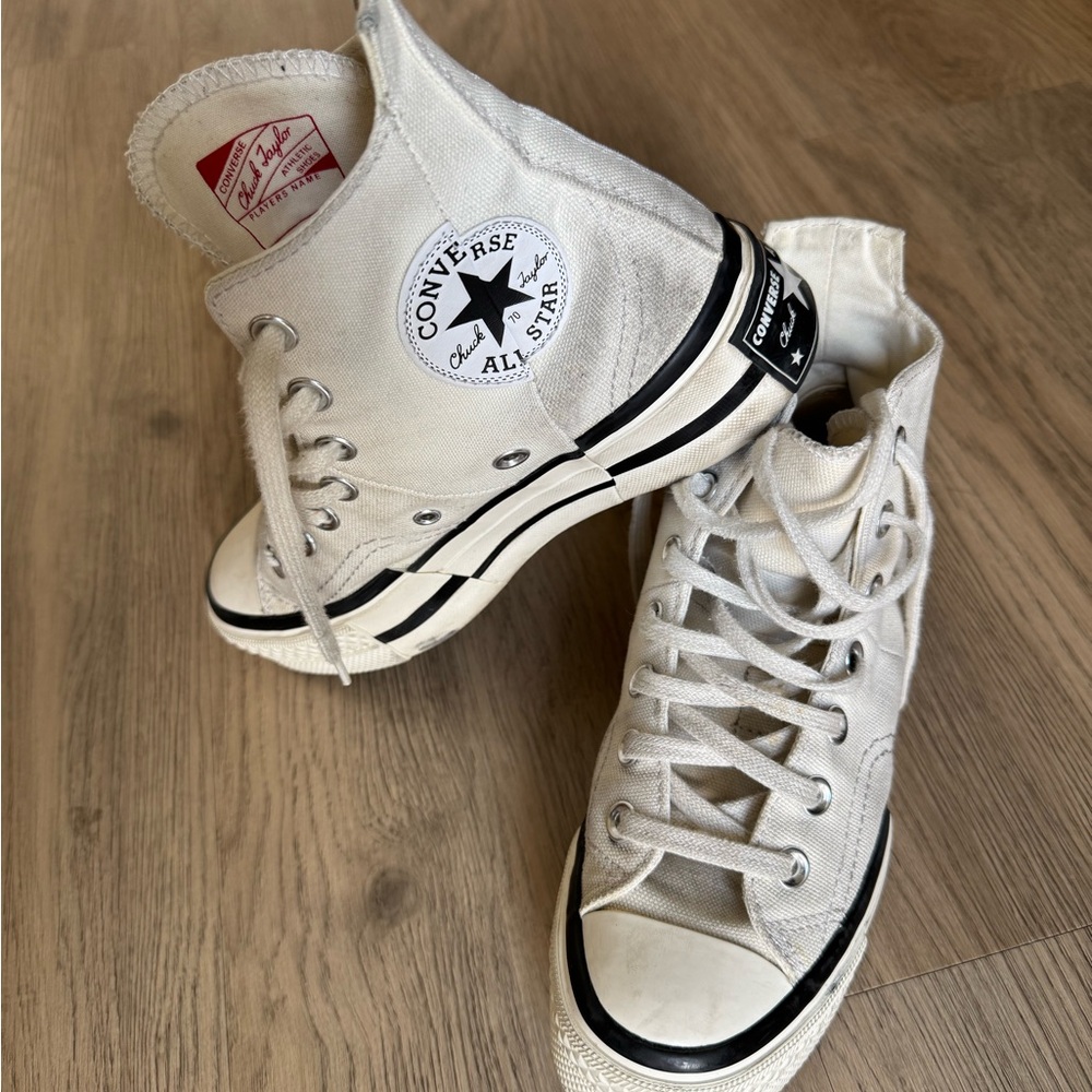 Converse High Top Sneakers in White and Black
